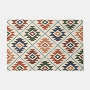 Aztec Symbol Stylised Pattern Colour Mix Doormat