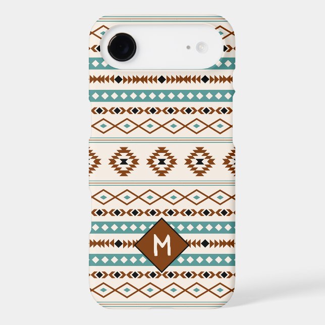 Aztec Teal Ter Blk Cr Mixed Pattern (Personalised) (Back)