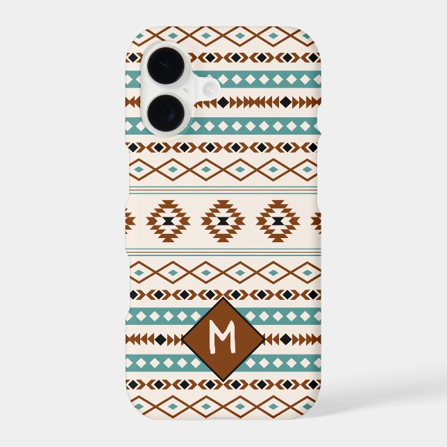 Aztec Teal Ter Blk Cr Mixed Pattern (Personalized) (Back)