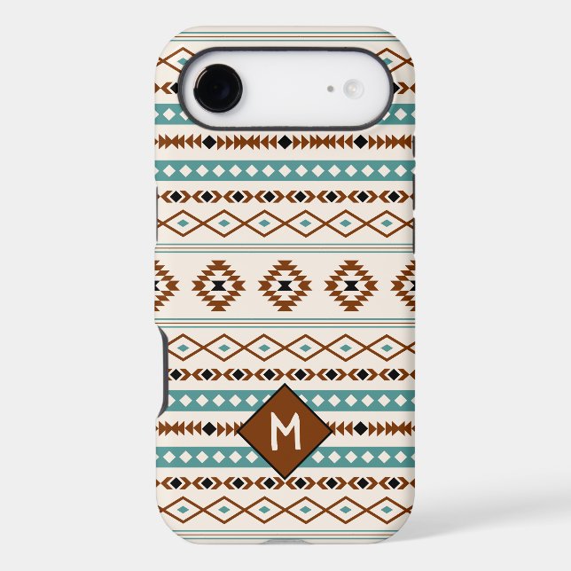 Aztec Teal Ter Blk Cr Mixed Pattern (Personalized) (Back)