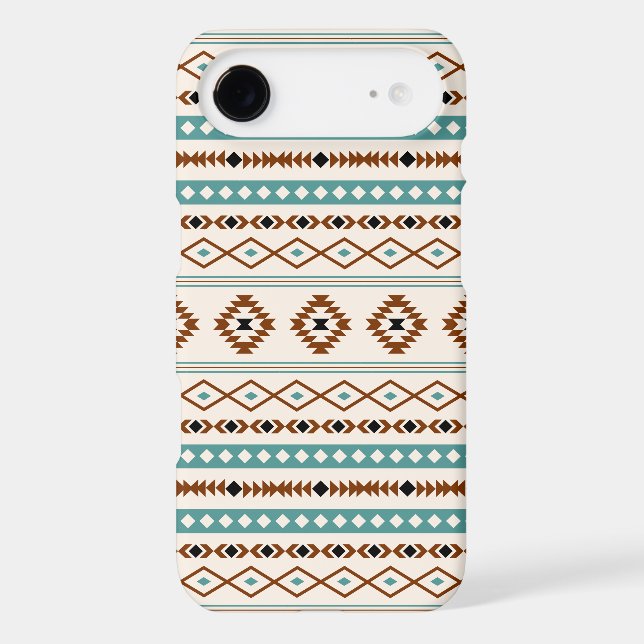 Aztec Teal Terracotta Black Cream Mixed Pattern (Back)