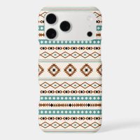 Aztec Teal Terracotta Black Cream Mixed Pattern