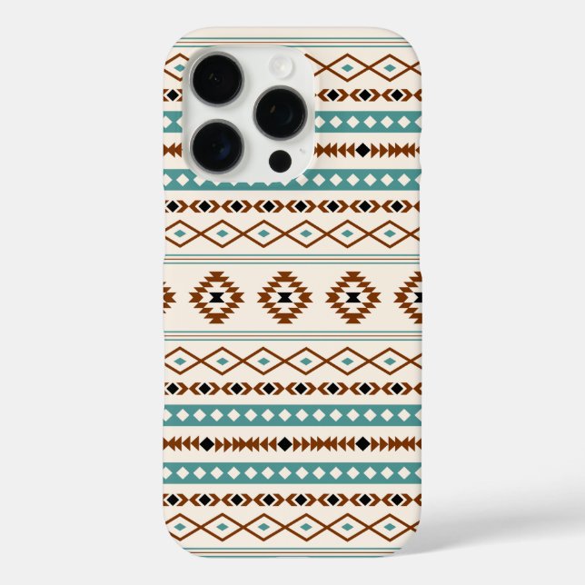 Aztec Teal Terracotta Black Cream Mixed Pattern Case-Mate iPhone Case (Back)