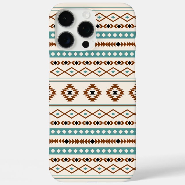 Aztec Teal Terracotta Black Cream Mixed Pattern Case-Mate iPhone Case (Back)