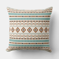 Aztec Teal Terracotta Black Cream Mixed Pattern