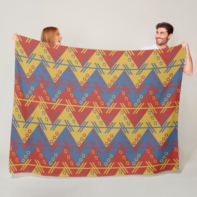 AZTEC TEXTILE FABRIC PATTERN FLEECE BLANKET (In Situ)