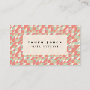 Aztec Triangle Pattern Hair Stylist Template Business Card