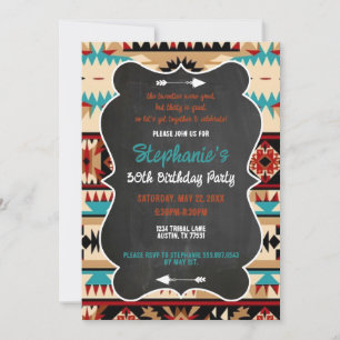 Aztec Tribal 30th Birthday Invitation