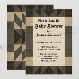 Aztec Tribal Abstract Antique Baby Shower Invitation