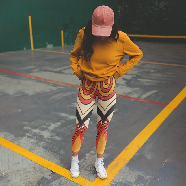 Aztec Tribal Art Capri Leggings (Creator Uploaded)