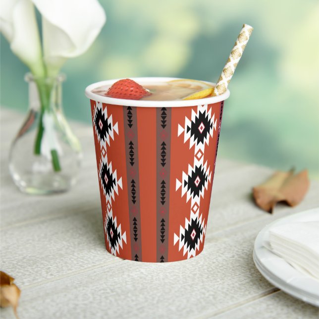 Aztec Tribal Colourful Pattern  Paper Cups (Insitu)