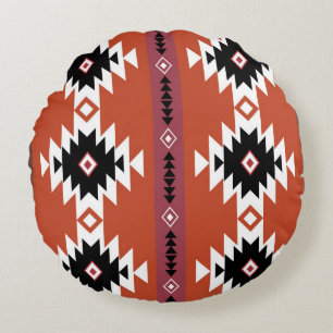 Aztec Tribal Colourful Pattern Round Cushion