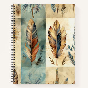 Aztec Tribal Feathers Medicine Stick Notebook