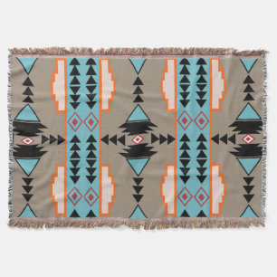 Aztec Tribal Geometric Throw Blanket