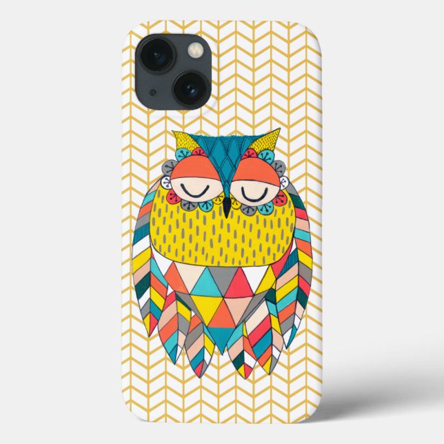 Aztec Tribal Modern Owl Illustration Apple Iphone Case-Mate iPhone Case (Back)