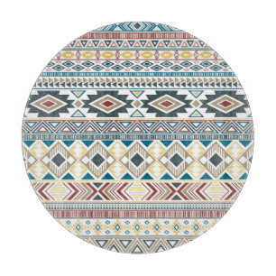Aztec Tribal Motifs: Geometric Seamless Design Cutting Board