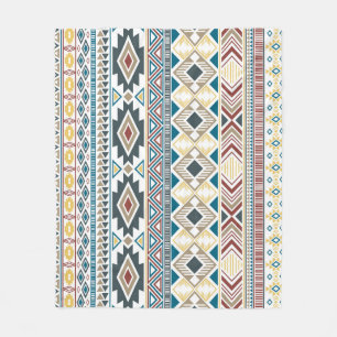 Aztec Tribal Motifs: Geometric Seamless Design Fleece Blanket
