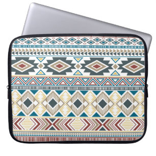 Aztec Tribal Motifs: Geometric Seamless Design Laptop Sleeve