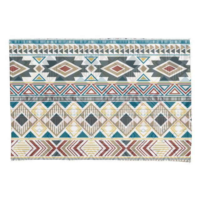 Aztec Tribal Motifs: Geometric Seamless Design Pillowcase (Front)