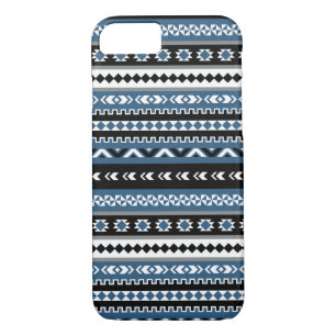 Aztec Tribal Pattern / Blue Grey White Black iPhone 8/7 Case