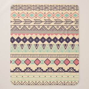 Aztec tribal pattern in stripes, vintage illustrat sherpa blanket