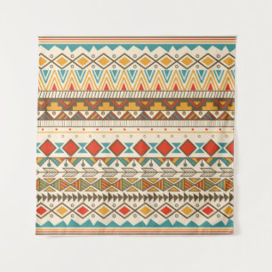 Aztec tribal pattern in stripes, vintage illustrat tapestry