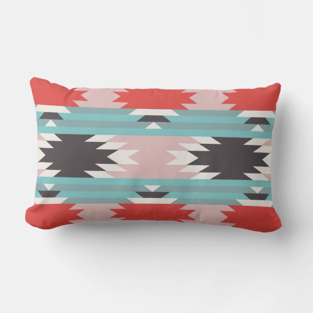 Aztec Tribal Pattern Native American Prints Lumbar Cushion (Front)