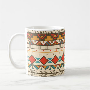 Aztec Tribal Striped Vintage Illustration Coffee Mug