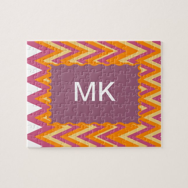 Aztec Tribal ZigZag Jigsaw Puzzle (Horizontal)