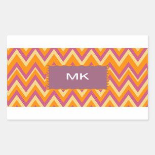 Aztec Tribal ZigZag Rectangular Sticker