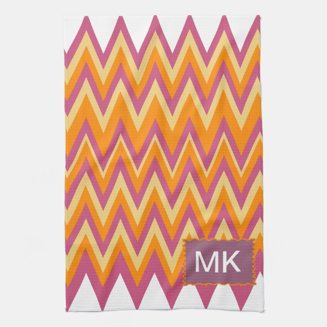 Aztec Tribal ZigZag Tea Towel (Vertical)