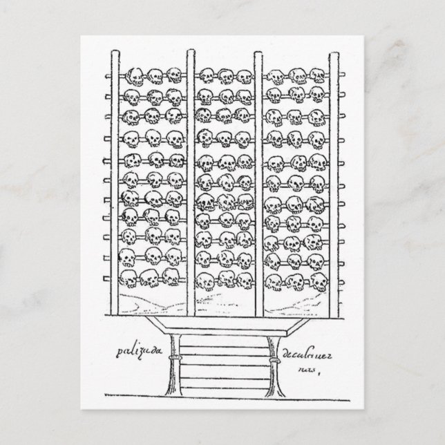 Aztec Tzompantli Skull Rack Codex Duran Postcard (Front)
