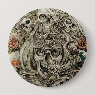 aztec war 10 cm round badge