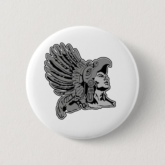 aztec warrior 6 cm round badge (Front)