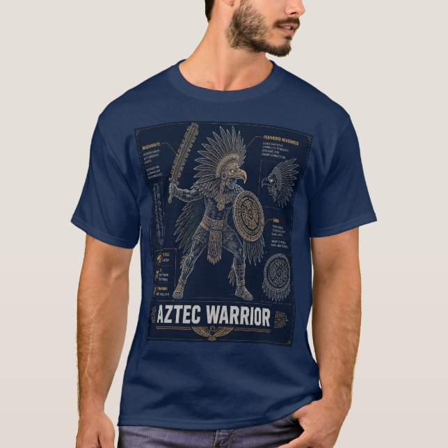 Aztec Warrior Blueprint T-Shirt (Front)