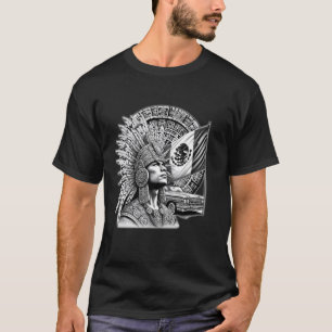 Aztec Warrior Calendar Mexico Mexican Flag Car Azt T-Shirt
