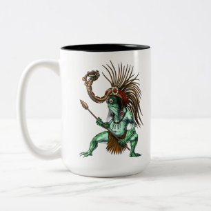 Aztec Warrior Deity Cueyatl Two-Tone Coffee Mug