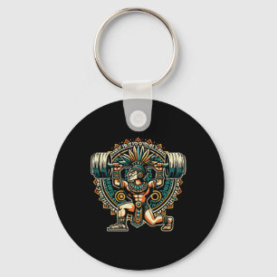 Aztec Warrior Gym Weightlifting Bodybuilding Worko Key Ring