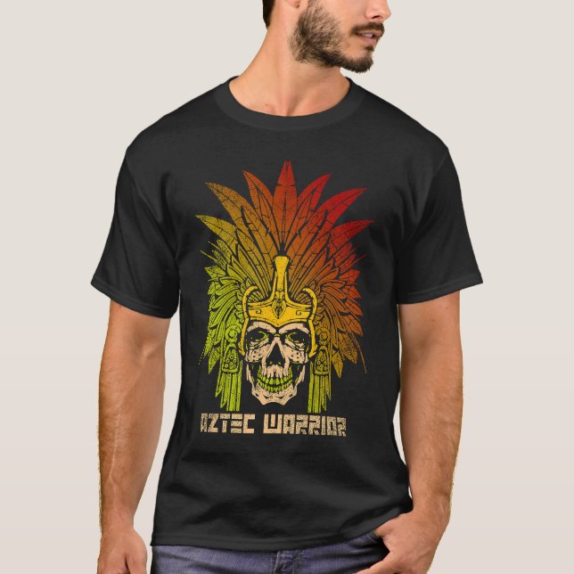 Aztec Warrior King Mexico Native Aztec Mayas T-Shirt (Front)