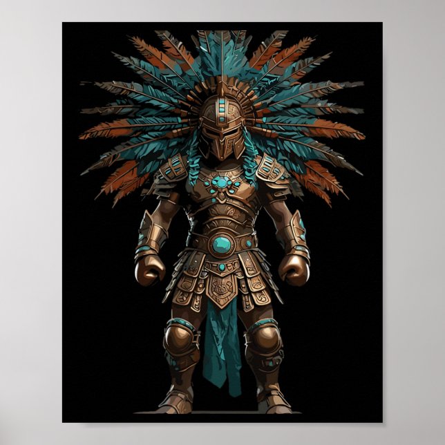 Aztec Warrior Mexican Boxing Pride  Poster (Front)