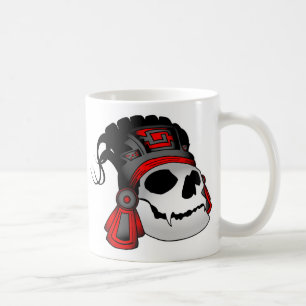 Aztec Warrior Skull Coffee Cup
