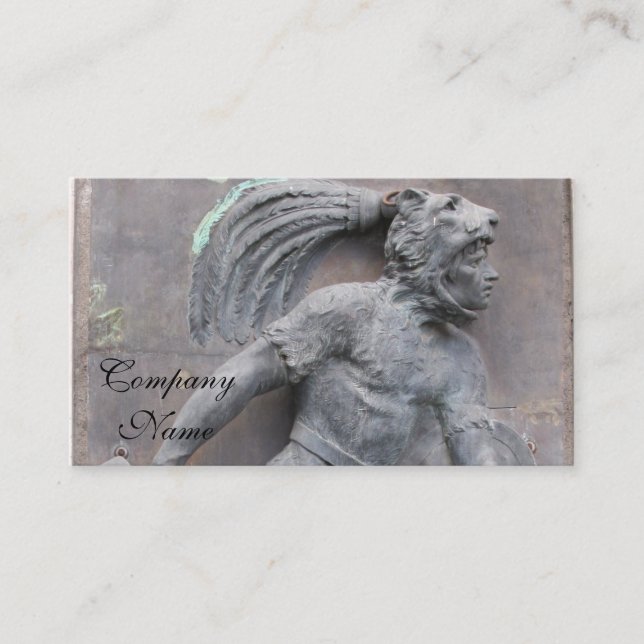 Aztec Warrior Stone carving Business Card (Front)