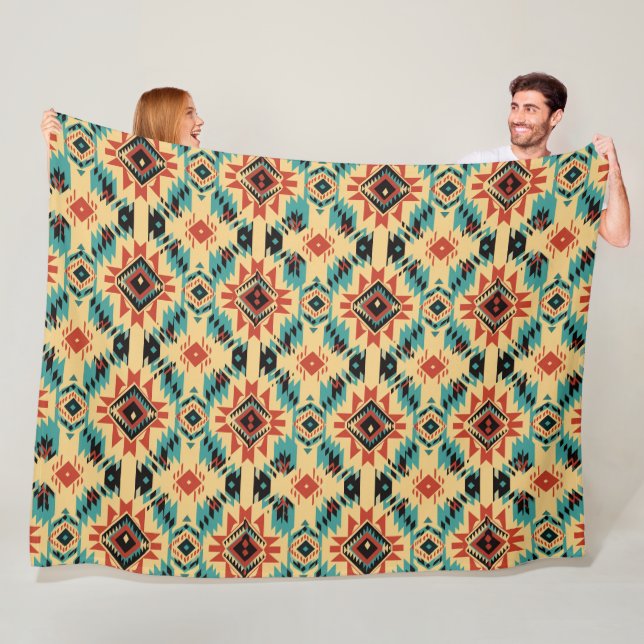 Aztec Western Pattern Fleece Blanket (In Situ)