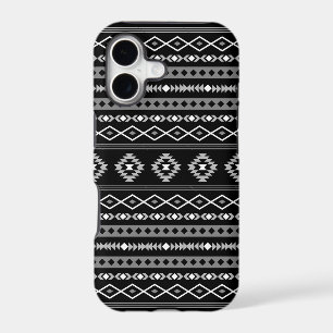 Aztec White Grey Black Mixed Motifs Pattern