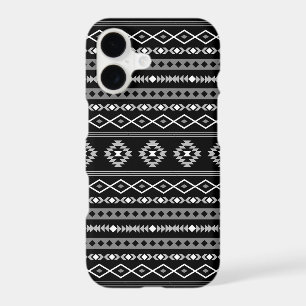 Aztec White Grey Black Mixed Motifs Pattern