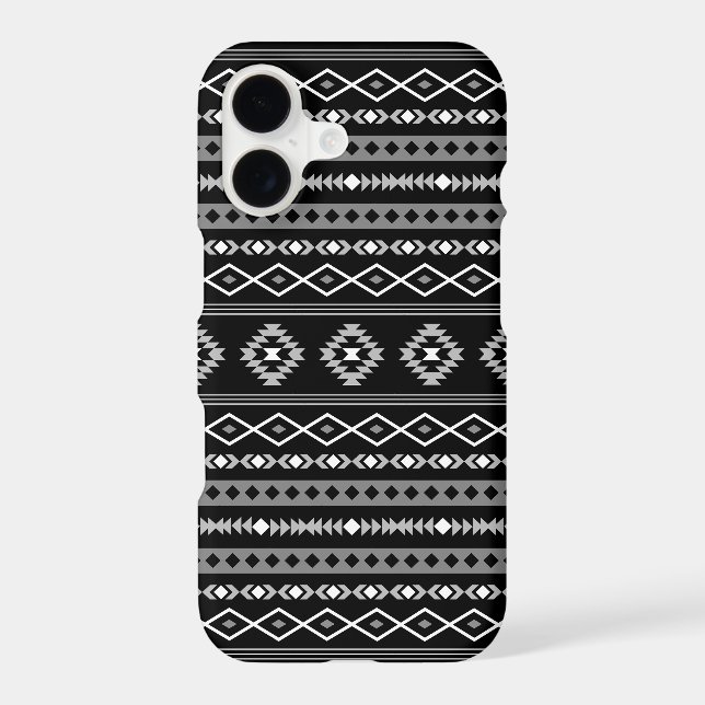 Aztec White Grey Black Mixed Motifs Pattern (Back)