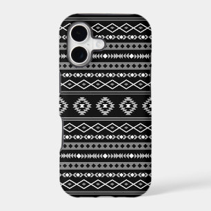 Aztec White Grey Black Mixed Motifs Pattern