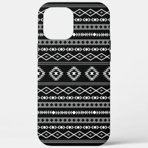 Aztec White Grey Black Mixed Motifs Pattern iPhone 12 Pro Max Case