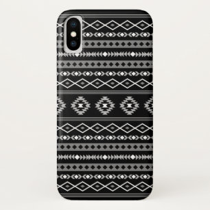 Aztec White Grey Black Mixed Motifs Pattern iPhone X Case