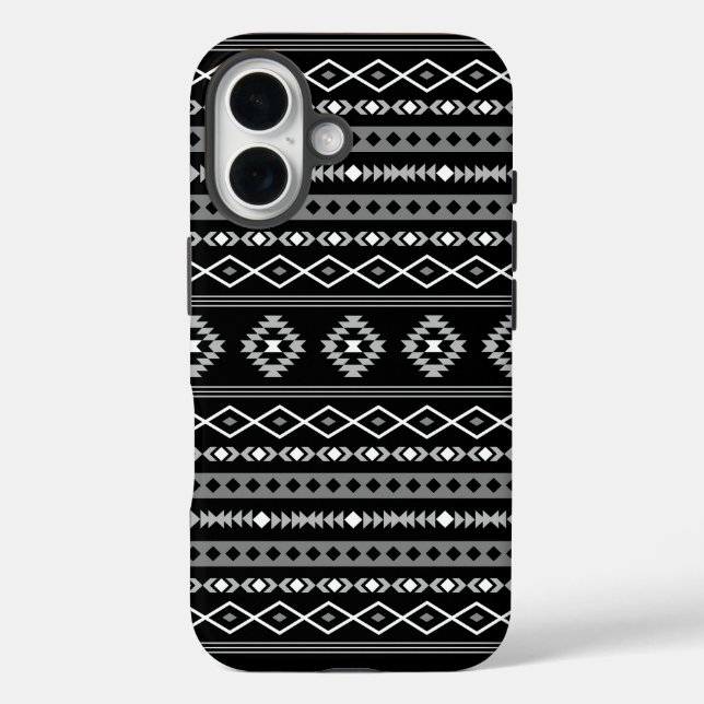 Aztec White Grey Black Mixed Motifs Pattern Case-Mate iPhone Case (Back)